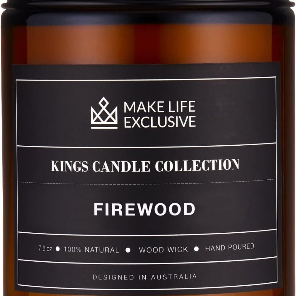 Scented Candles for Men | Firewood & Campfire Scented|Wooden Wick, Long Lasting,